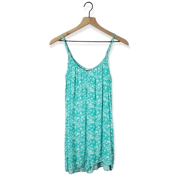 Aerie Sea Foam Blue Print Romper Small BNWT - Picture 2 of 10